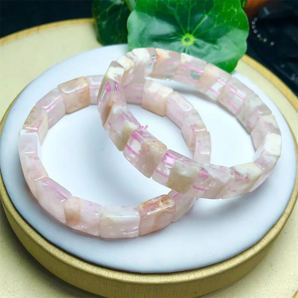 12mm Natural Snowflake Garden Quartz Bangle Round Bead Women Beautiful Colorful Crystal Energy Healing Fashion Jewelry 1PCS