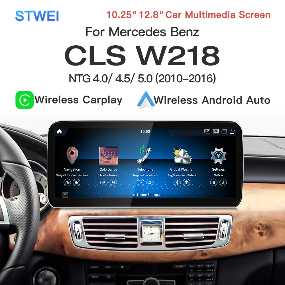 stwei Android16 Qualcomm Snapdragon 665 10,25 12,8-Zoll-Bildschirm für Mercedes Benz CLS W218 X218 C218 Kabelloses CarPlay Video-Player