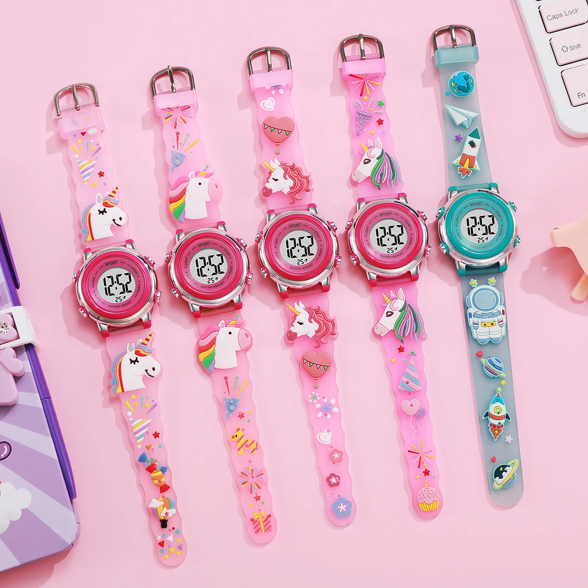 جديد لطيف الكرتون يونيكورن 3D سيليكون هدية ووتش الساعات الإلكترونية لعيد الميلاد هدية عيد الهالوين #1