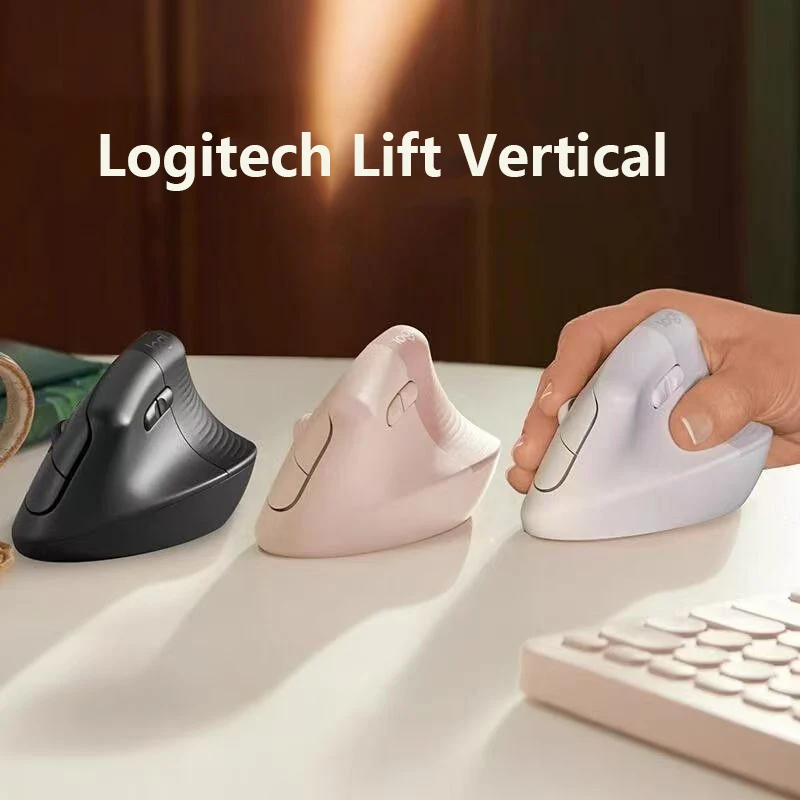 Logitech Lift Vertical Mouse Ergonomic Wireless With Silent Click Bluetooth/Usb Dual Mode For Pc Laptop Tablet Wrist Pain
