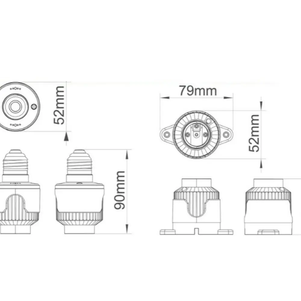 

Infrared Remote Control Lamp Holder Color Changing Timer E27 Universal Easy Install Smart LED Lampholder