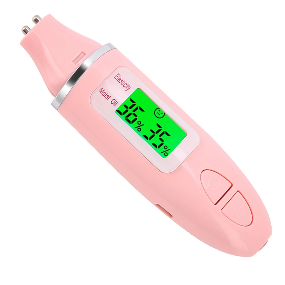 แบบพกพาดิจิตอลจอแสดงผล LCD Precision Skin Sensor เครื่องทดสอบ Face Moisture Water Oil Analyzer