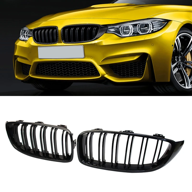 

Carbon Fiber Car Front Bumper Grille Racing Grill For BMW 4 Series F32 F33 F36 M3 F80 M4 F82 12-18 Glossy Black Grills Grilles