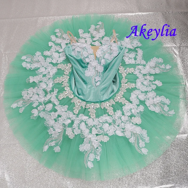 green white Ballet tutu nutcracker Pre-Professional ballet tutus yellow girl Classical tutu pancake ballet dress green 20025