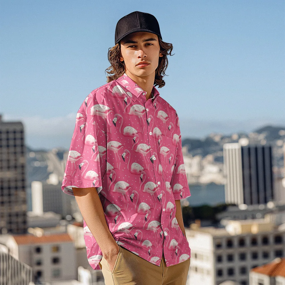 

2026 Independent Site New Men's Short-Sleeve Collared Shirt Short-Sleeve Summer Fashion Beach Hawaiian Short-Sleeve Shirt