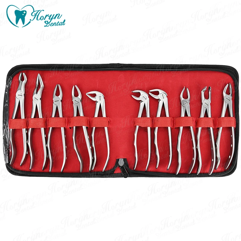 

Tooth Extracting Forceps Dental Pliers for Dentist with Tool kit 10pcs/set Dental Surgical Extraction Instrument Adults