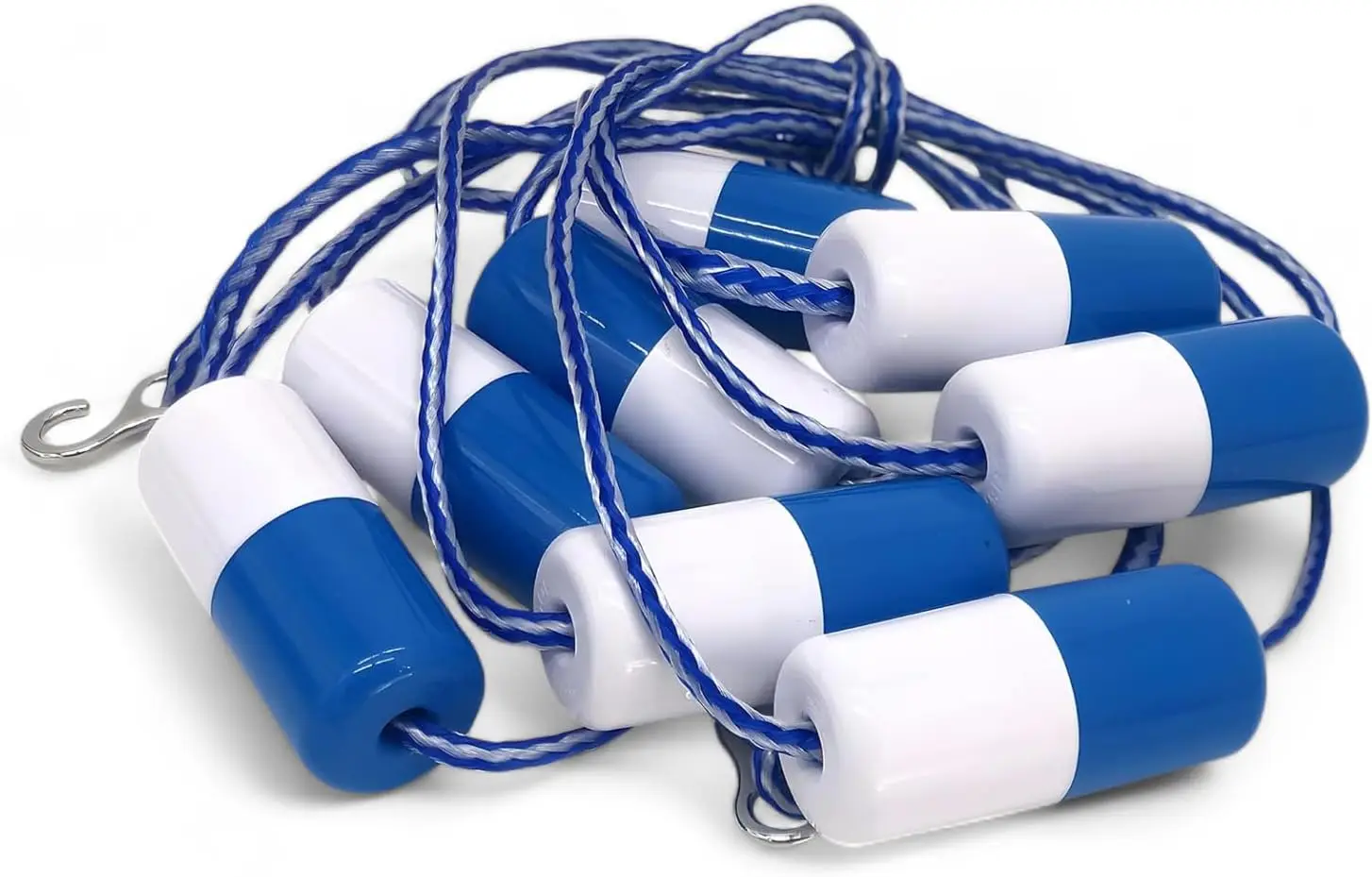 

Pool Safety Rope with Floats, Pre-Assembled Divider Buoy with Hooks, 20 ft for Deep Shallow Area