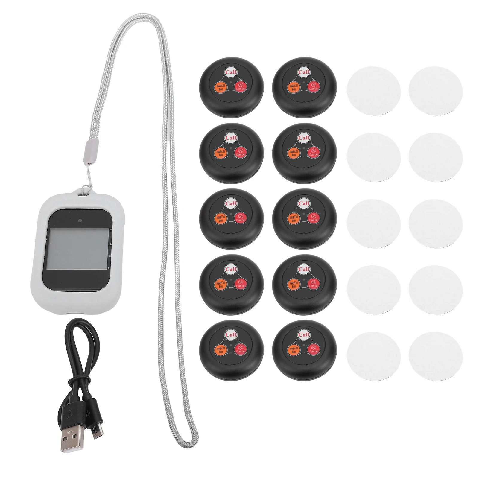 Wireless Calling System Caregiver Pager with 10 Call Buttons 1 Receiver 433.92MHz Restaurant Paging System