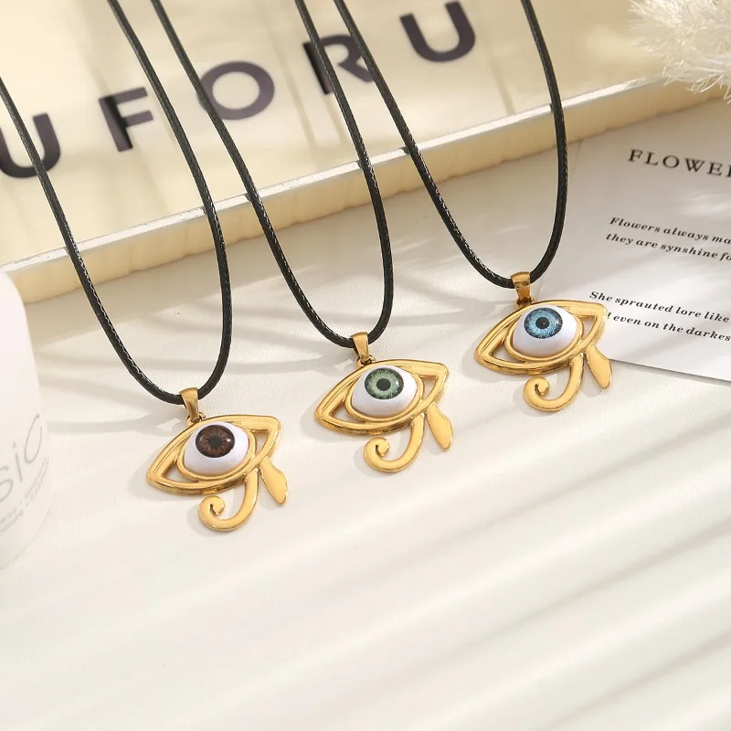 

Ожерелье-цепочка на ключицы с подвеской «Глаз Дьявола», модное, в стиле хип-хоп, универсальное, для свитера, изысканное украшение