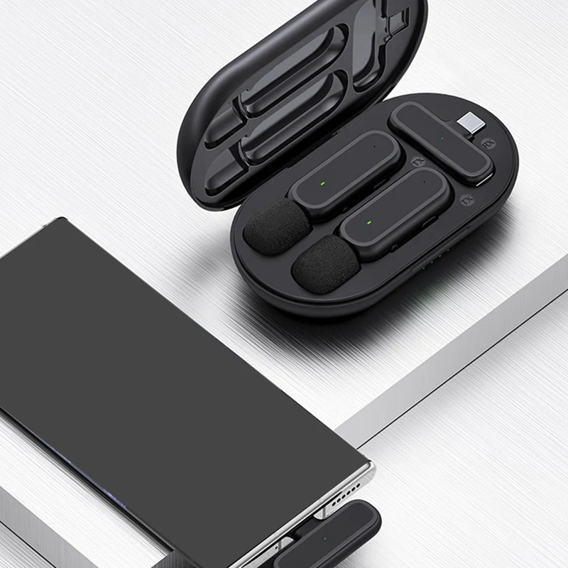 Drahtloses Lavalier-Mikrofon Typ C, Audio- und Videoaufzeichnung, HD-Rauschunterdrückungsmikrofon, eins für zwei Ladeversionen