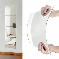 3D Acrylique Miroir Autocollants Flexible Thicken-2mm Auto-adhésif DIY Art Miroirs Mur Autocollant Décoration pour Garde-Robe HOHome