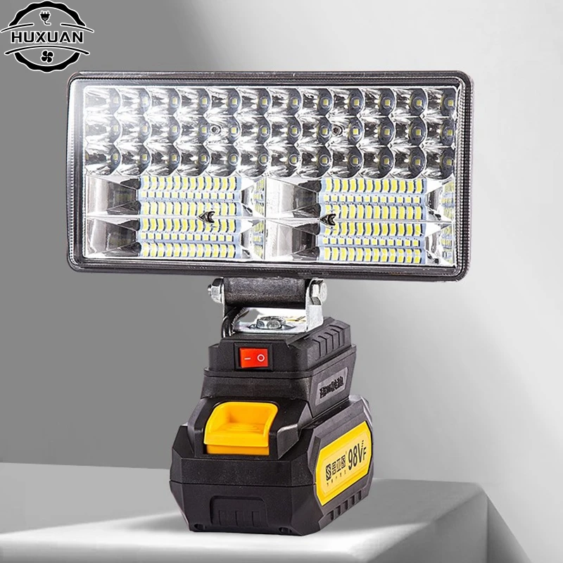 led luz de trabalho para dewalt portatil emergencia flood lamp camping lanterna trabalho ao ar livre luz 20v li ion battery 8 01