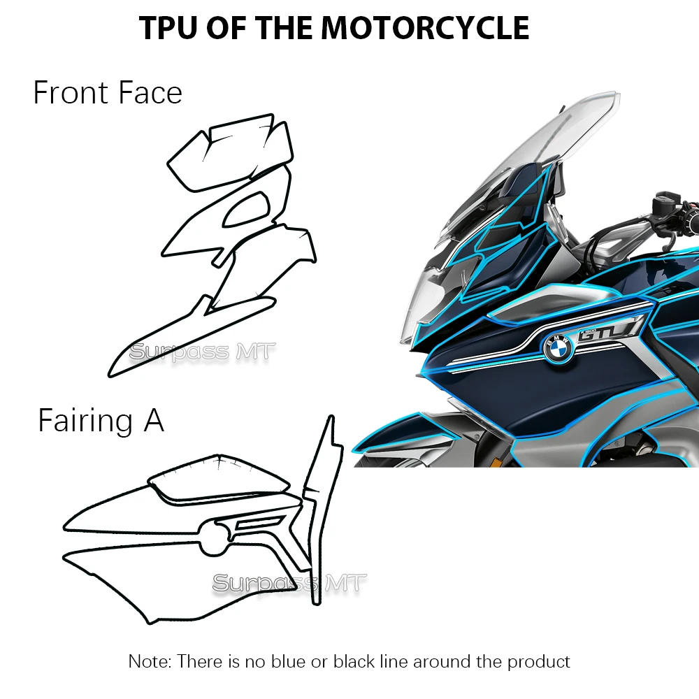 K1600GTL PPF Paint Protection Film Anti-scratch Protective Film For BMW K 1600 GTL Translucent TPU Thickness 7.5Mil