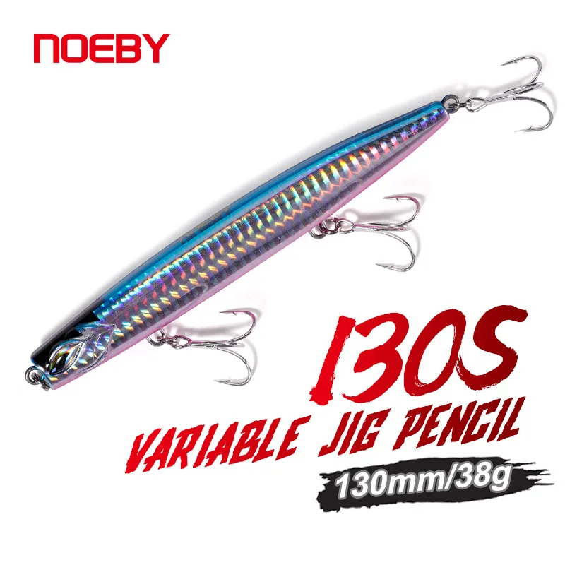 NOEBY Pencil Fishing Lure Variable Sinking Stickbait 130mm 38g Long Cast Artificial Bait Hard Wobblers Jig Sea Fishing Equipment