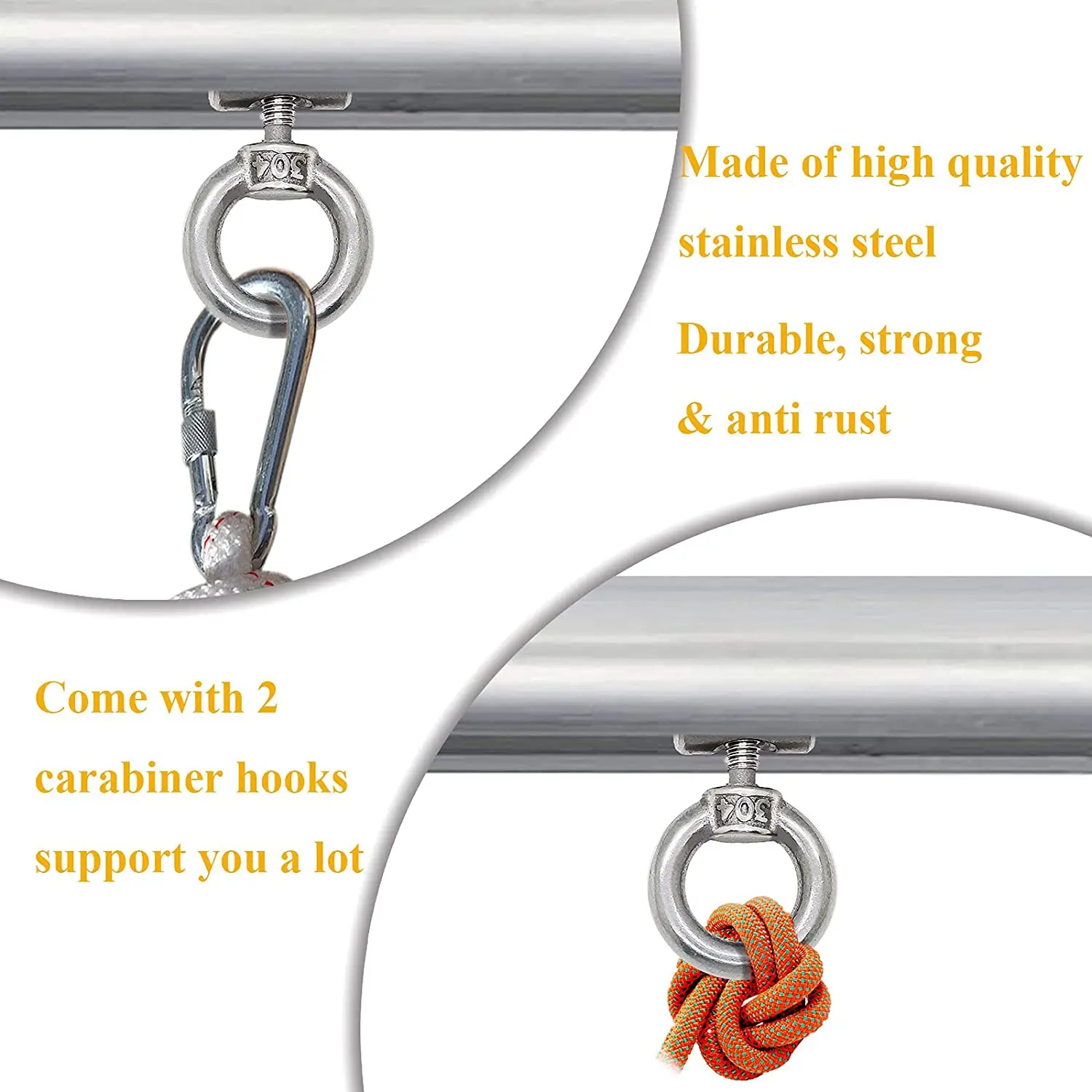 2 مجموعات 6 مللي متر المظلة السكك الحديدية السدادات مع حلقة تسلق السنانير نهاية السدادات حجب عدة ل قافلة متنقل خيمة المعدات