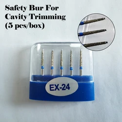 ResyDental Safety End Diamond Bur For Cavity Trimming 5 pieces/box EX-24, FO-54C, FO-54B, Top Round Without Sand