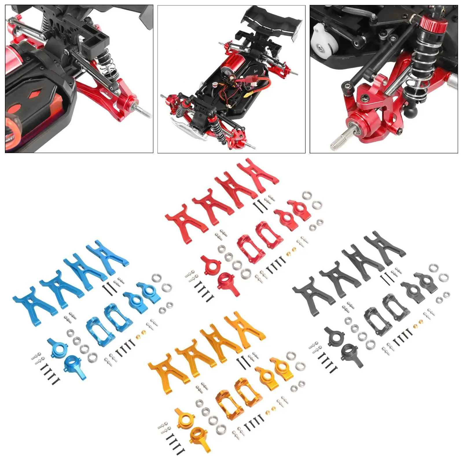 

Swing Arm Steering Cup Kit 1:18 RC Vehicle Stable Structure Front and Rear Swing Arm Base C Steering Cup for 184011 Parts