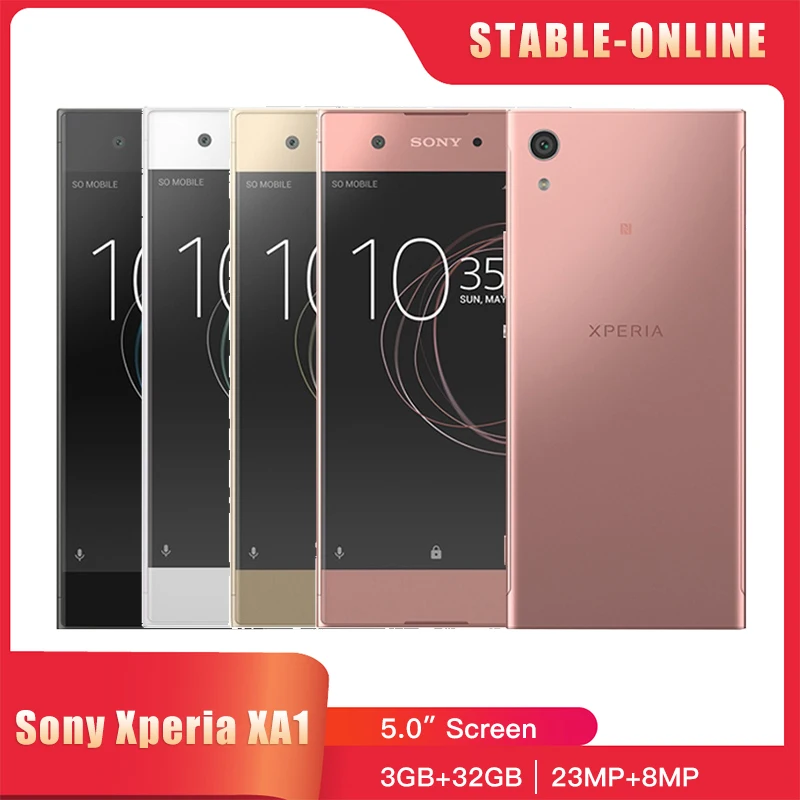 Original Sony Xperia XA1 phone G3121 G3112 Single/Dual SIM Card 5.0 Inch 23MP 4G LTE SmartPhone GPS WIFI XA1 cell phone