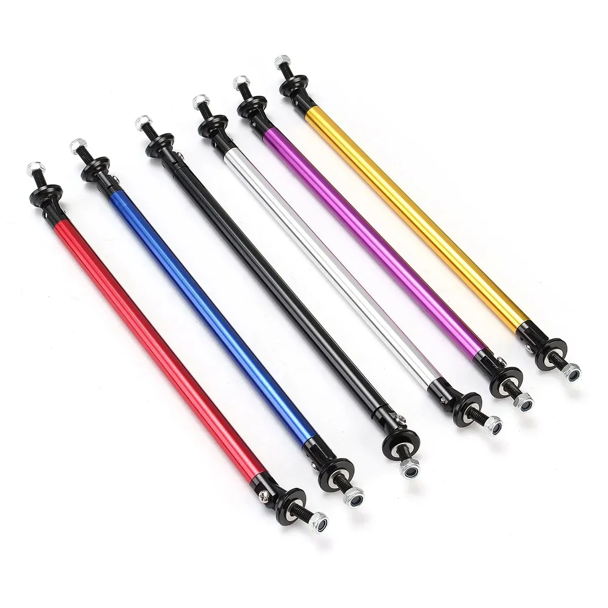 For Mitsubishi Lancer EVO X 2008-2017 200MM Adjustable Front Rear Bumper Lip Splitter Strut Rod Tie Support Bars Car Accessories