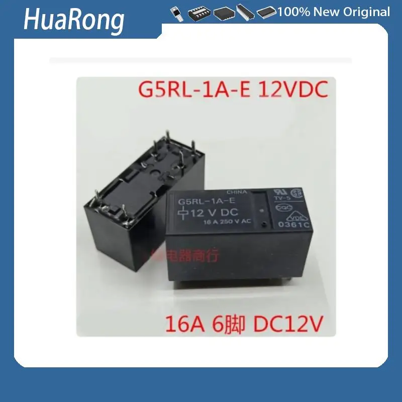 New 5PCS/lot G5RL-1A G5RL-1A-E 12VDC  G5RL-1A-E-12VDC 12V  16A 6PIN
