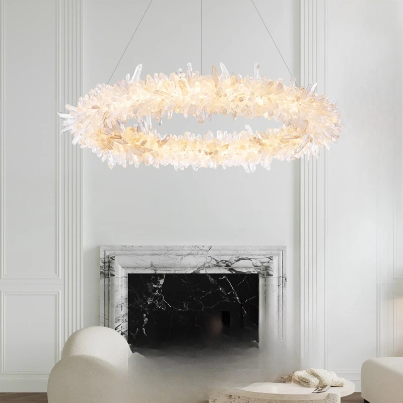 

Crystal living room chandelier French high-end simple ring villa dining room bedroom