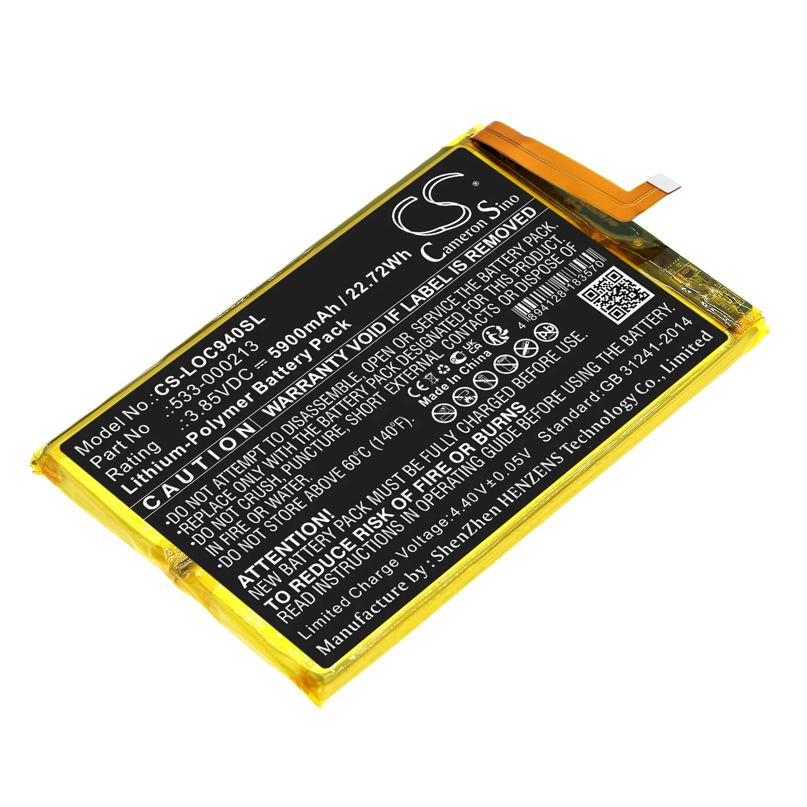 CS Replacement Battery for Logitech G Cloud,940-000198,GR0006 PN:533-000213 5900mAh / 22.72Wh