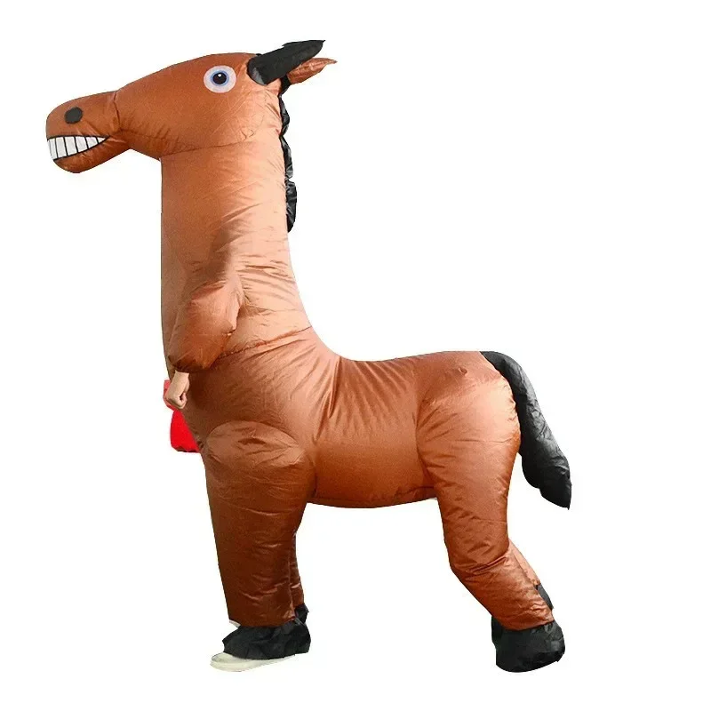 Costume gonflable amusant de cheval actif, adapté à la fête de carnaval d'Halloween, événement de convocation commerciale, accessoires d'escales