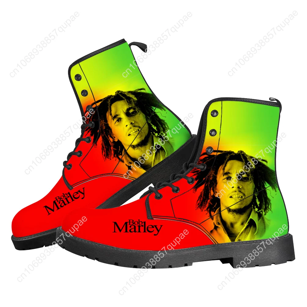 Bob Marley Casual Boots Jamaica Singer Reggae Rock Men Women Teenager Shoes Fashion 3D Boot Outdoor Couple Customize Made Shoe