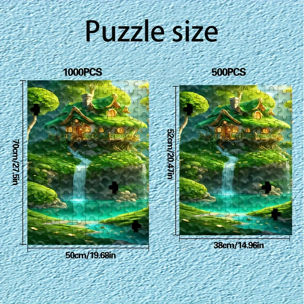 Quebra-cabeça adulto de 500/1000 unidades |   Jogo familiar divertido de alta qualidade e alívio do estresse, ideal para aniversários, Natal, Halloween e presente