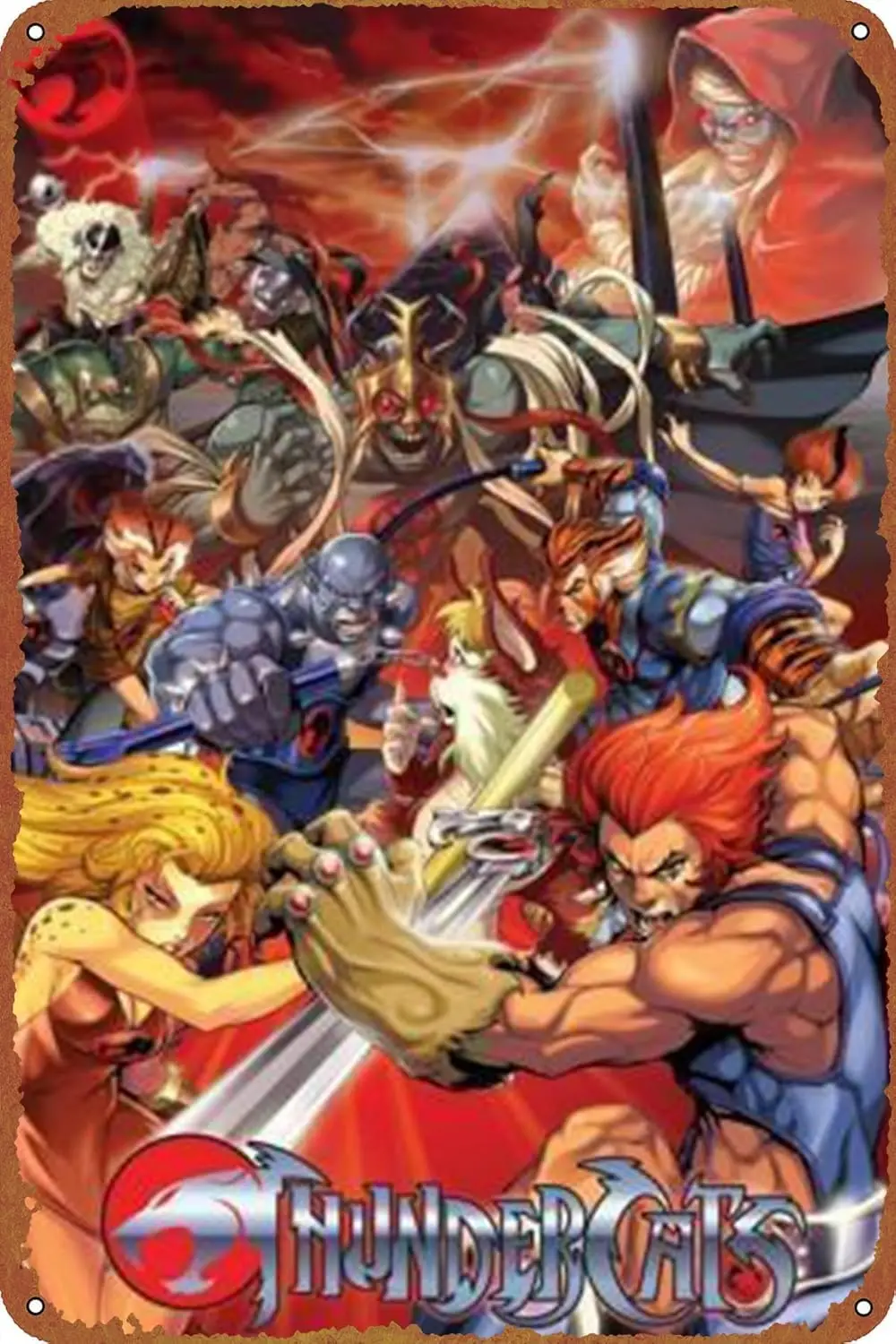 Thundercats-Filmposter, Vintage-Blechschild für Zuhause, Garten, Bar, Restaurant, Café, Büro, Geschäft – lustige Retro-Wanddekoration – Geschenk