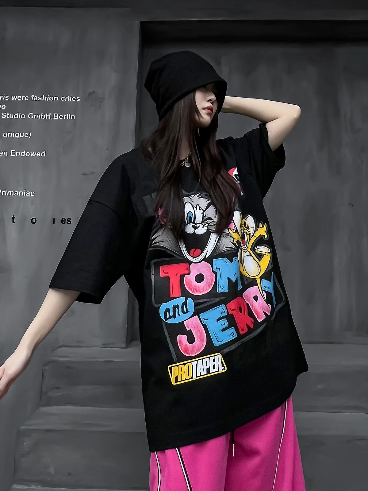 

Женская футболка M-Street Cool Brand, черная, свободного кроя, летняя, уличная, хлопковая, с круглым вырезом, рукавом до локтя