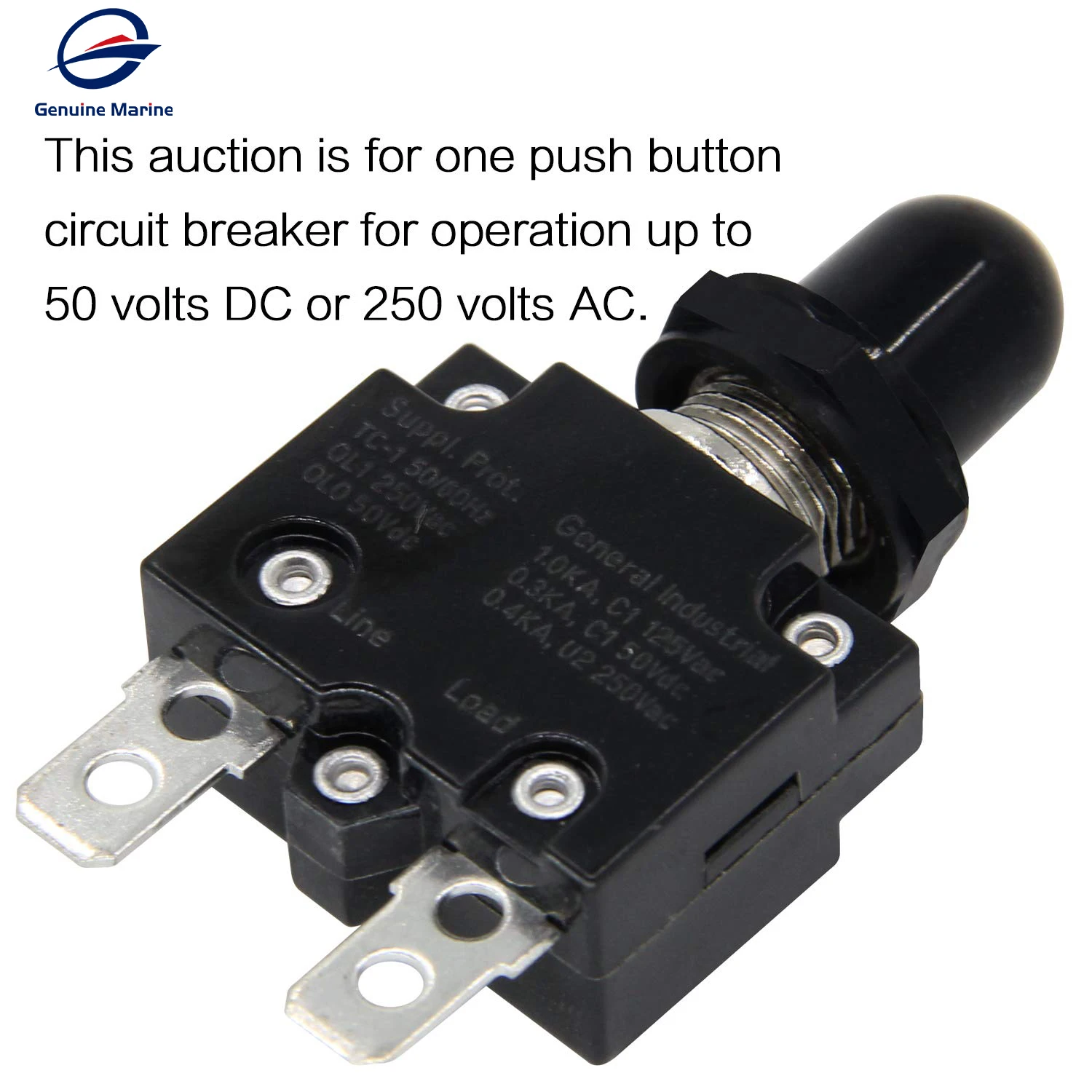 Circuit Breaker 5A 10A 15A 20A 25A 30A 35A 40A Push Button Resettable Thermal Circuit Breaker Panel Mount With Waterproof Cap