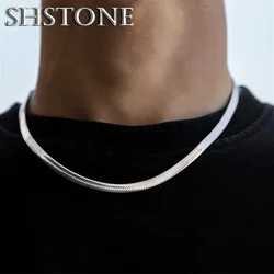 Hip Hop Snake Chain Necklace for Men New Fashion 925 Sterling Silver Necklace Jewelry Accessories Party Gift