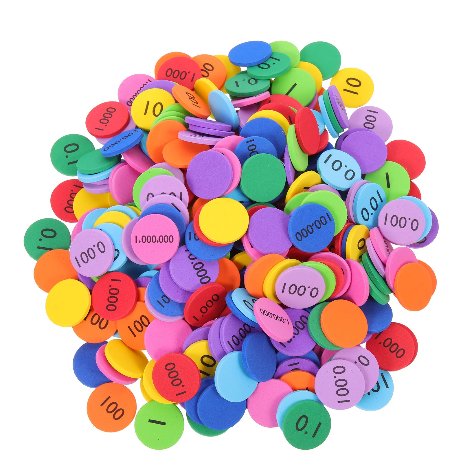160 Pcs Number Round Disks Place Value Portable Colored Kit Office Math Counting