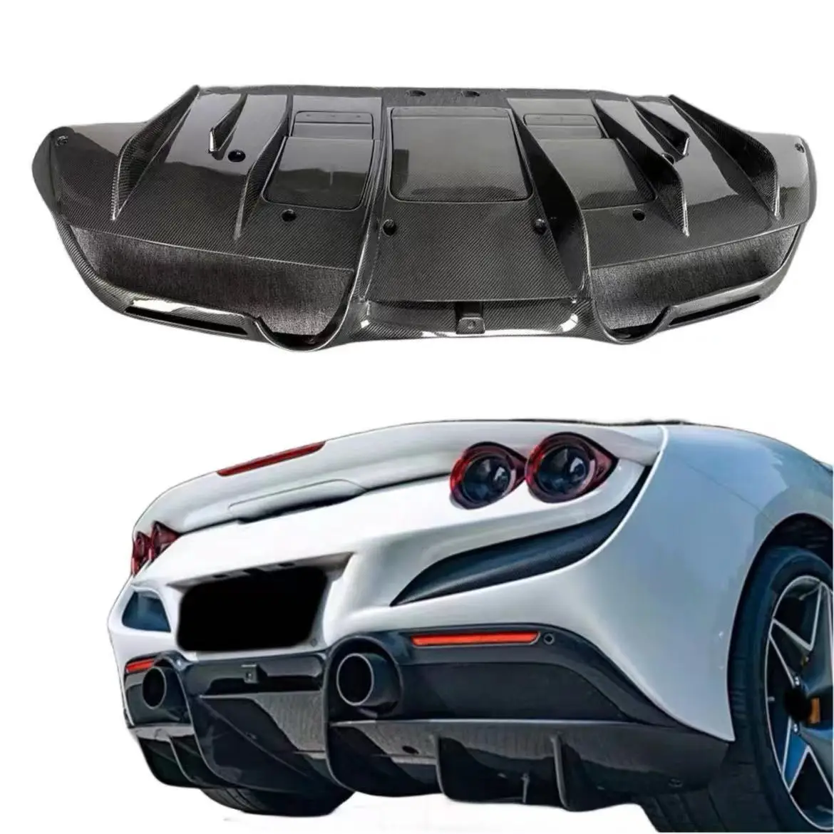 

For 19 Ferrari F8 upgrade N body kit true carbon fiber rear lip rear spoiler tail lip