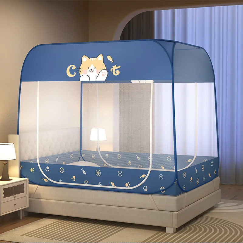 Summer Home Square Top Mosquito Net Installation-free Yurt Bedroom Double Bed Mosquito Net New Simple Encrypted Mosquito Net