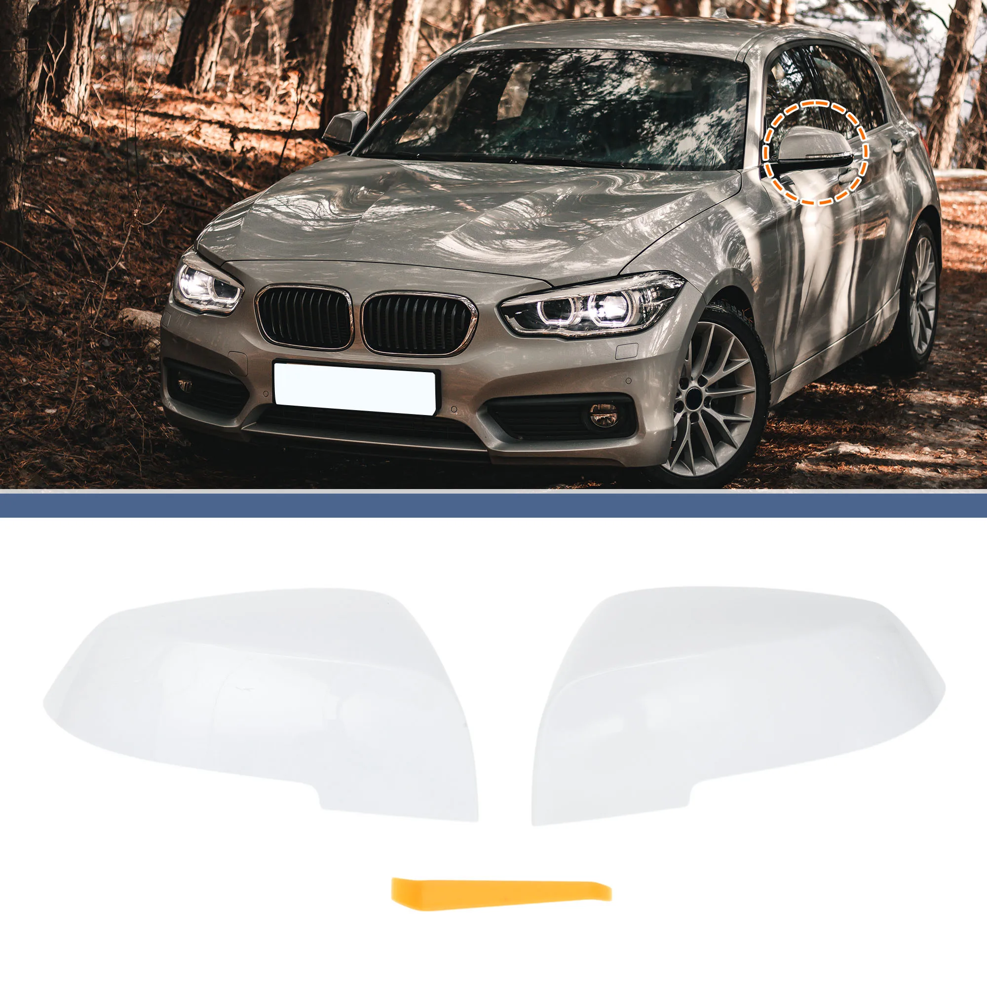 

UXCELL Замена крышки левого и правого зеркала, белая для BMW серии 1, хэтчбек