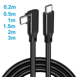 USB 3.2 Gen 2 100W VR Headset Cable 90 Degree Angle USB Type C to C Super Speed Data Transfer Charging Cord Cable