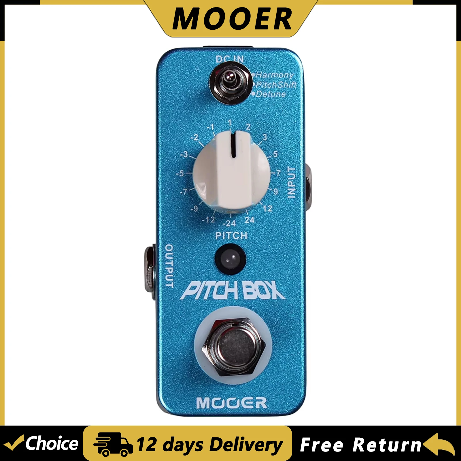 

MOOER Pitch Box Guitar Effect Pedal Transpose 3 Effects Modes Harmony/Pitch Shift/Detune Guitar Parts & Accessories True Bypass