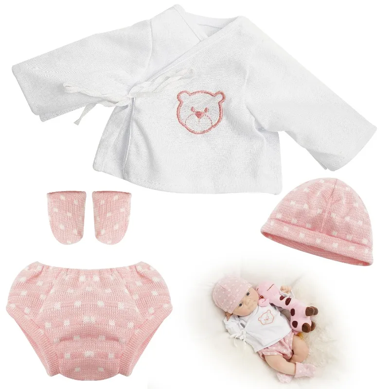 

17-22 Inch Reborn Baby Dolls Clothes - Newborn Baby Doll Matching Outfit Accessories Gift Set