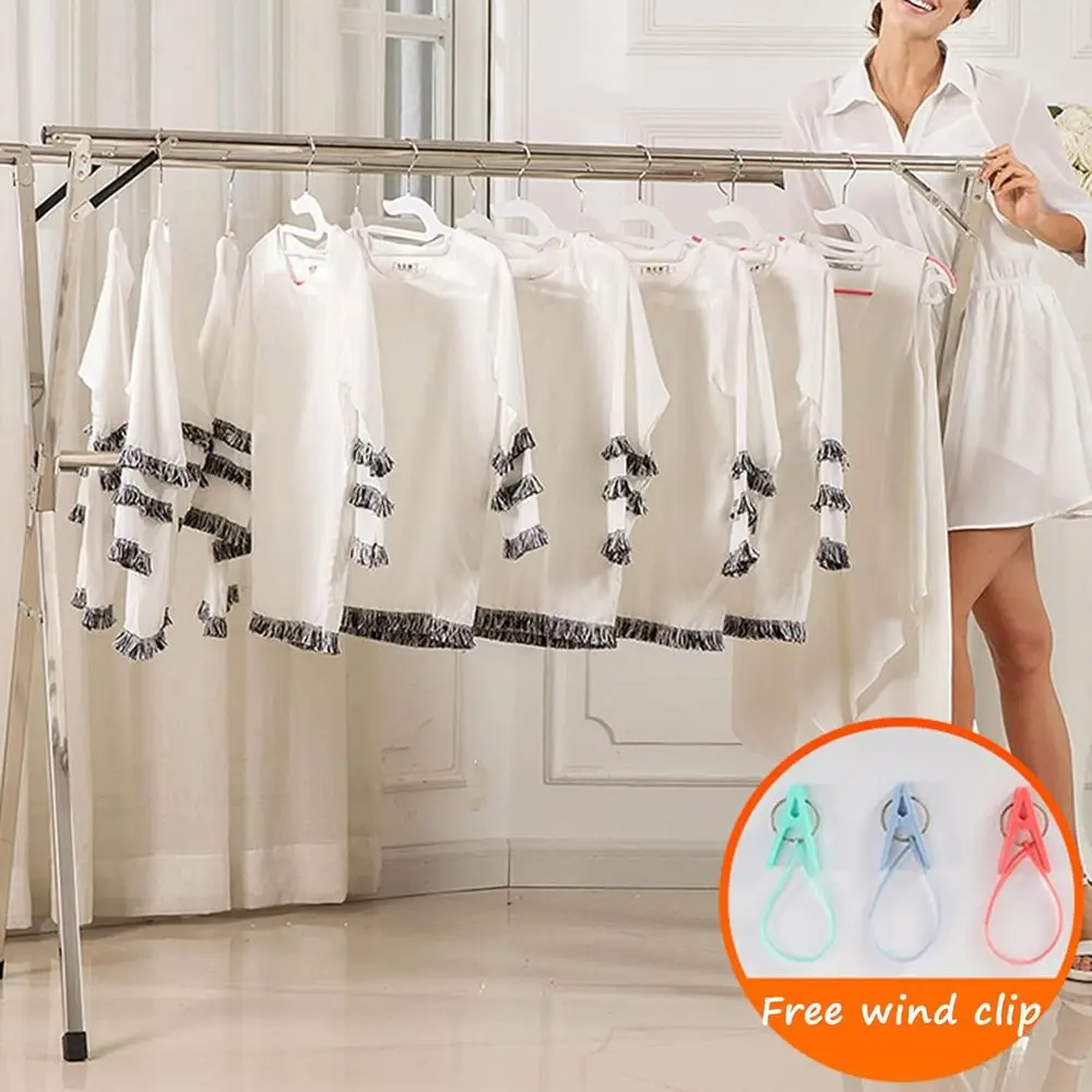 Adjustable Folding Laundry Rack - Indoor/Outdoor Space-Saving Drying with Wheels (2m)