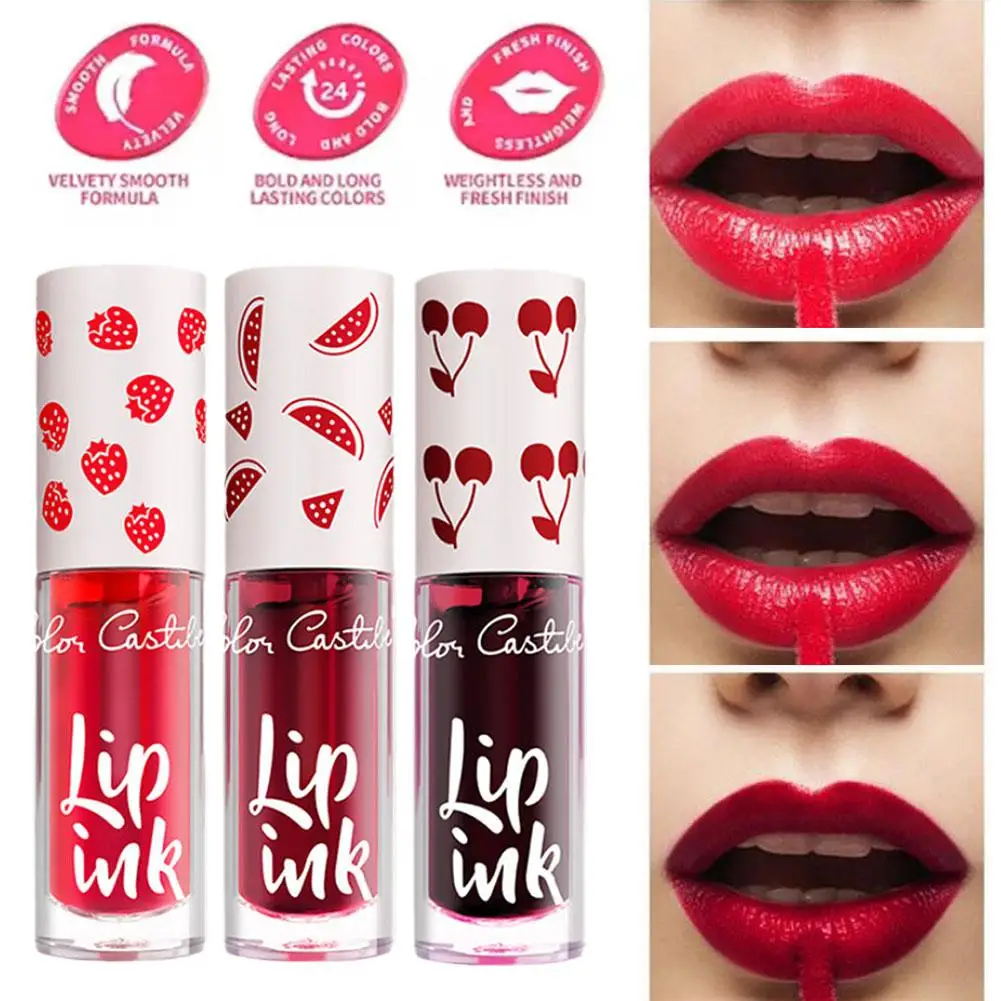 Feuchtigkeitsspendender Lipgloss, langlebig, natürlich, nicht verschmierend, färbende Lippenflüssigkeit, dreifarbiger, antihaftbeschichteter Cup-Lippenstift