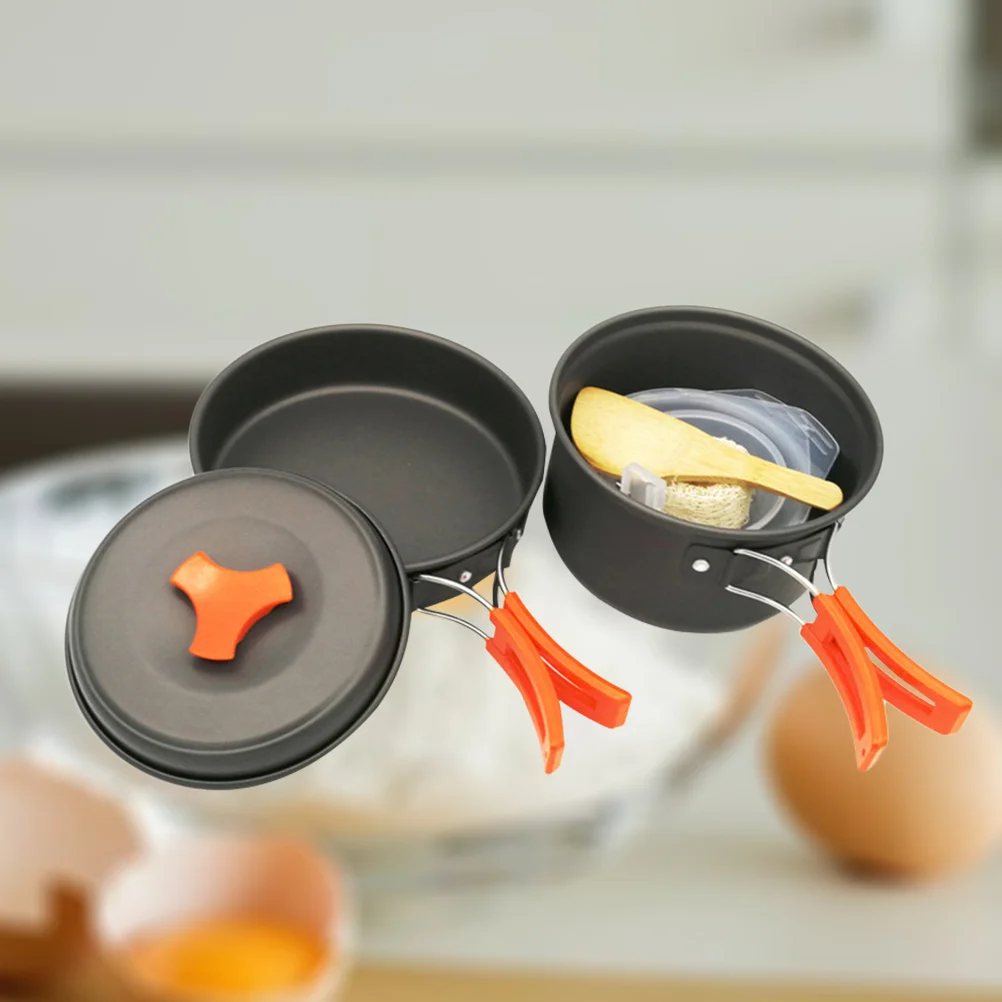 

8Pcs Outdoor Cooking Set Lightweight Durable Aluminum Cookware Kit Camping Hiking Backpacking Bowl Mesh Bag