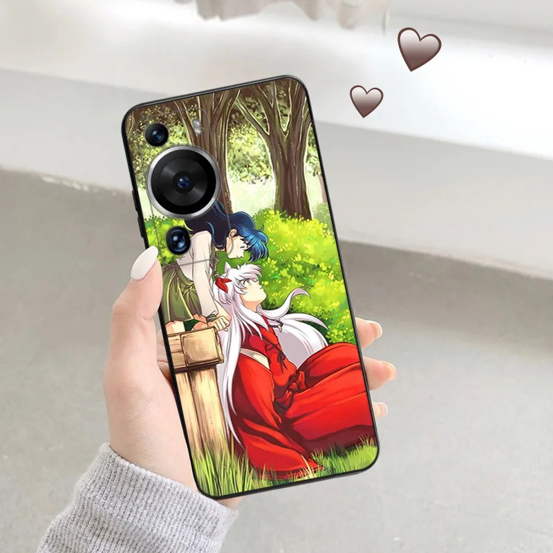 Matte Phone Case for Huawei P20 Pro Smart P40 P30 Moto G30 G31 G200 One Fusion Cartoon Inuyasha Sesshomaru Soft Black Case Funda