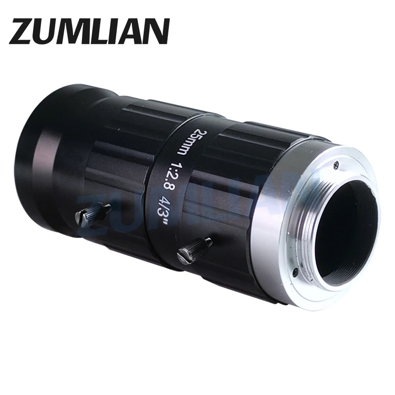ZUMLIAN 20MP Lens High Resolution 25mm Prime Lens 4/3'' C-Mount Camera F2.8-F22 Large Depth of Field Machine Vision Cameras