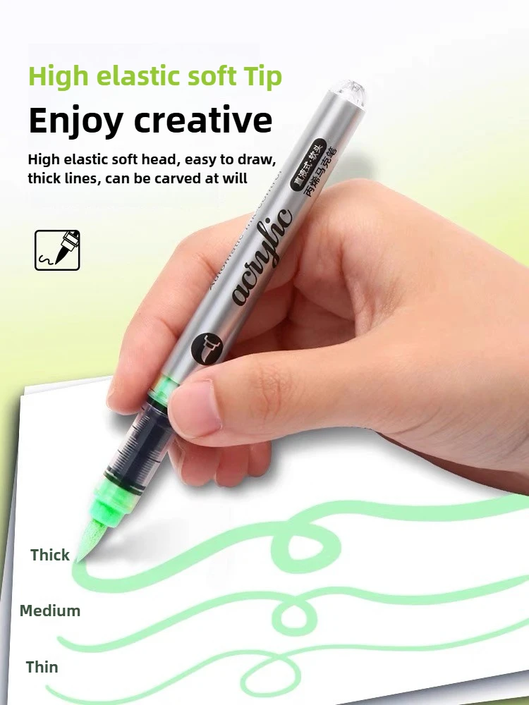 GRASP 120/1 Kolorowe Markery Akrylowe Pędzelkowe do Tkanin Malowania Kamieni Pióra do Kamienia Ceramiki Płótna DIY Artykuły Papiernicze Materiały Plastyczne — zdjęcie produktu 4