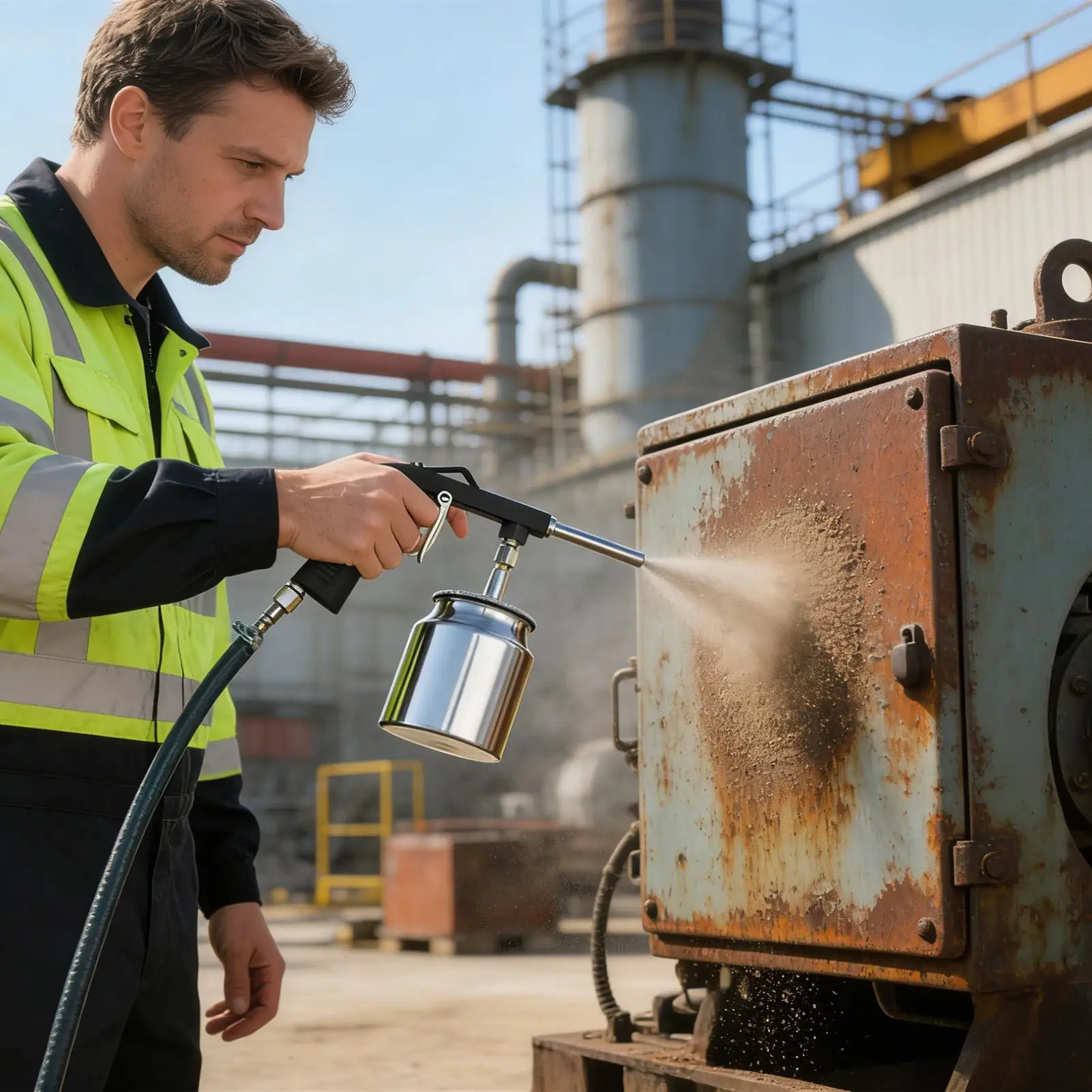 Sandblasting Spray Heavy Duty Air Powered Precision Pneumatic Sandblasting Device For Rust Removal For Refinishing Maintenance