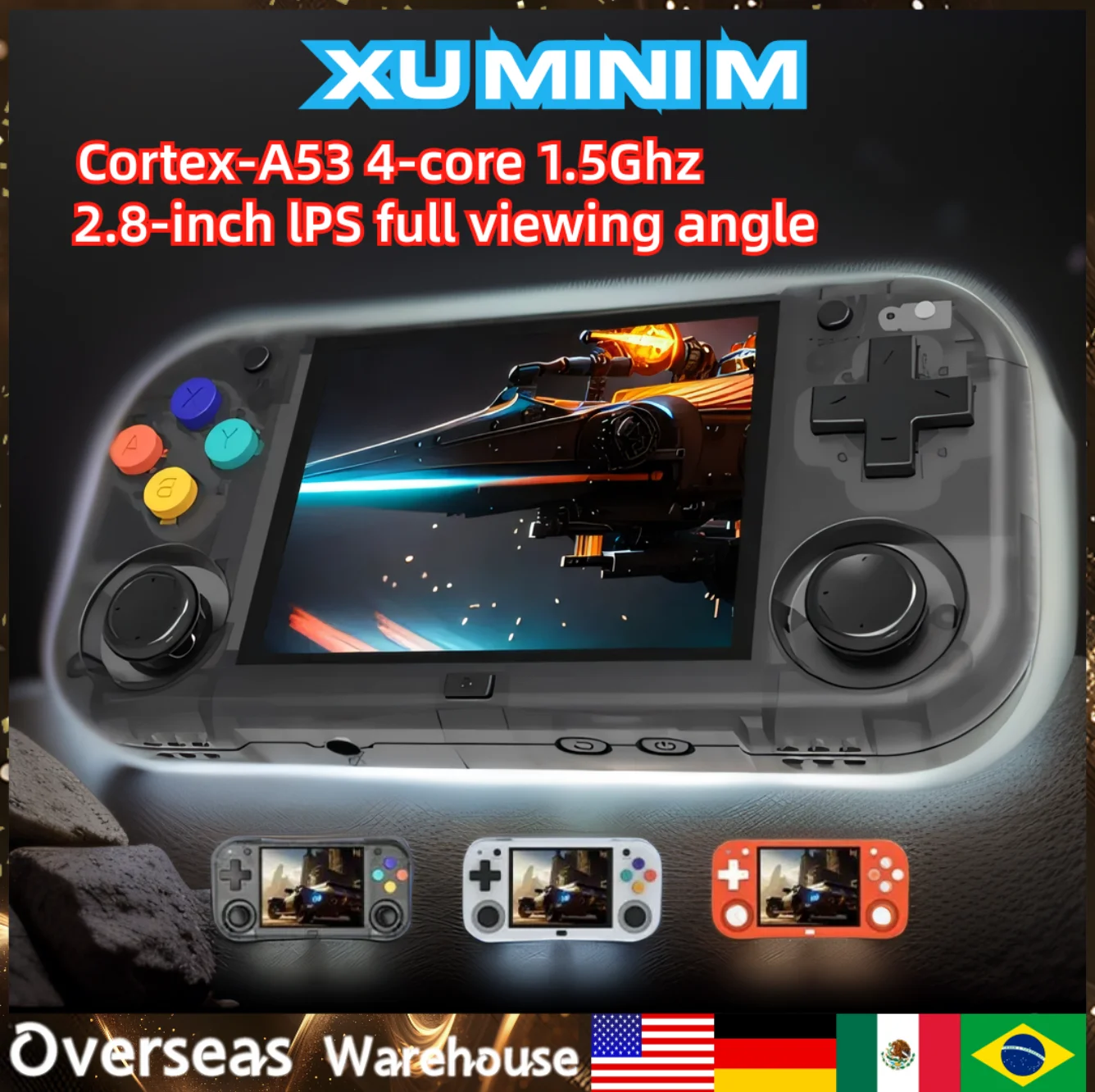 XU MINI M Handheld Game Console 2.8'' Screen Linux OS MINI Retro Simulator Video Player Portable Console Children Gifts xumini m