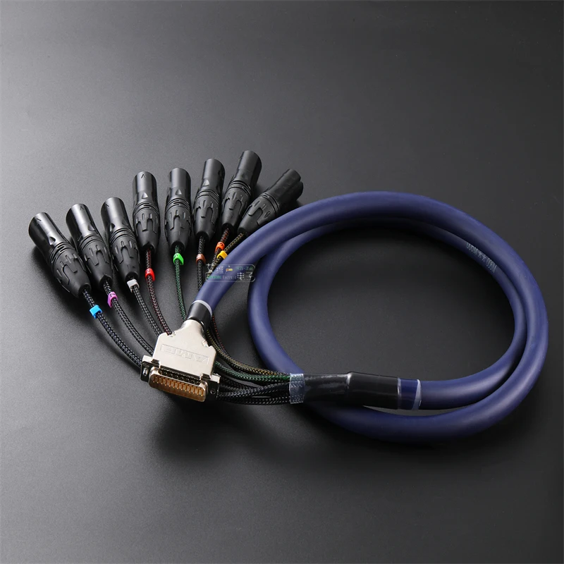 Avssz db25 8-Wege-Mehrspurmischer Datenkabel vga Regenbogen-Audiosignal kabel db25 Stecker auf 3-poligen xlr Stecker/Buchse rca 6,35mm Stecker