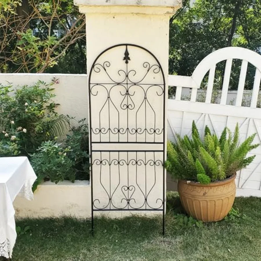 Outdoor Climbing Plant Trellis For Roses, Ivy, Clematis: 59 H × 22 w Metal Structure With Weather-Resistant Black Finish And Un
